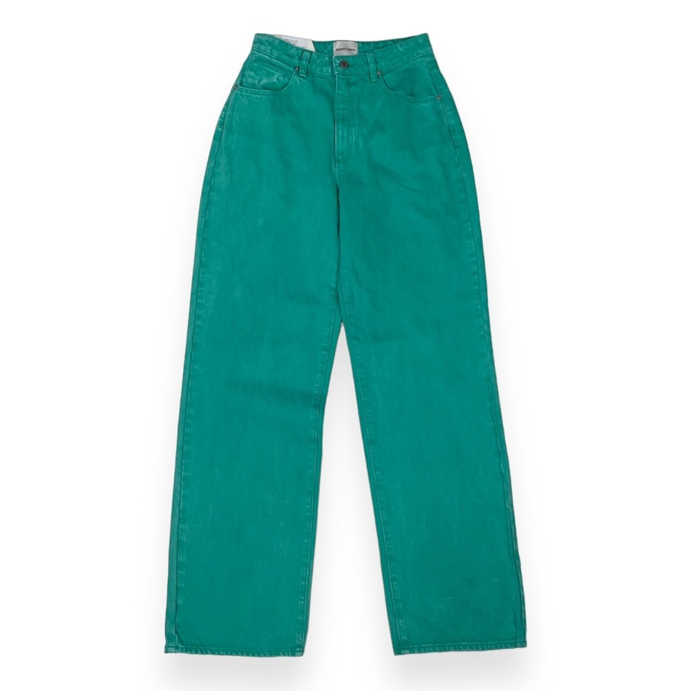 Abrand‎ Jeans Womens 26x32 Green Carrie High Rise Straight Revolve NWT
